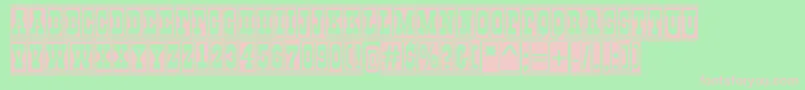 GildiadccmBold-fontti – vaaleanpunaiset fontit vihreällä taustalla