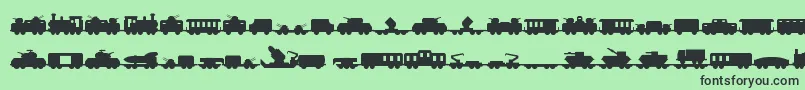 Miltrain Font – Black Fonts on Green Background
