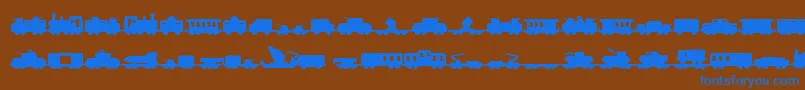Miltrain Font – Blue Fonts on Brown Background