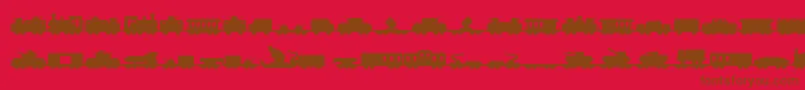 Miltrain Font – Brown Fonts on Red Background