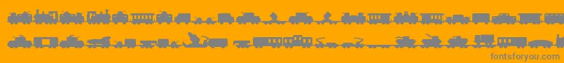 Miltrain Font – Gray Fonts on Orange Background