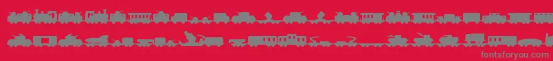 Miltrain Font – Gray Fonts on Red Background