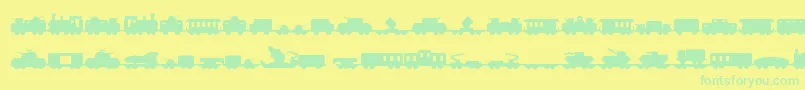 Miltrain Font – Green Fonts on Yellow Background