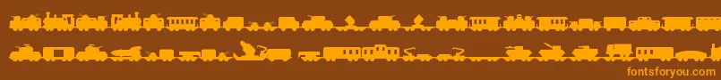 Miltrain Font – Orange Fonts on Brown Background