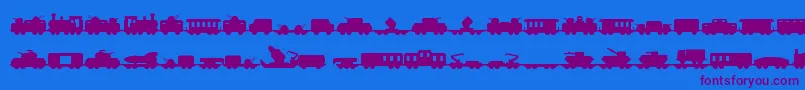 Miltrain Font – Purple Fonts on Blue Background