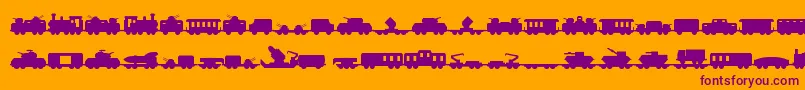 Miltrain Font – Purple Fonts on Orange Background