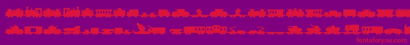Miltrain Font – Red Fonts on Purple Background