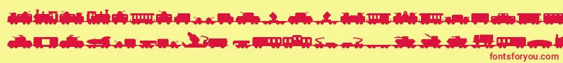 Miltrain Font – Red Fonts on Yellow Background