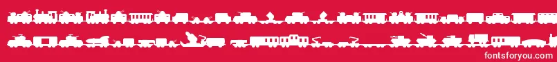 Miltrain Font – White Fonts on Red Background