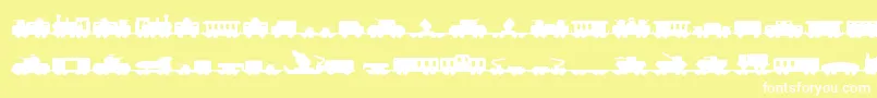 Miltrain Font – White Fonts on Yellow Background