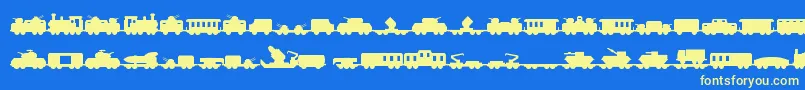 フォントMiltrain – 黄色の文字、青い背景