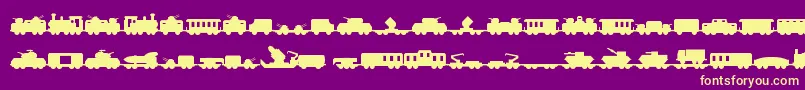 Miltrain Font – Yellow Fonts on Purple Background