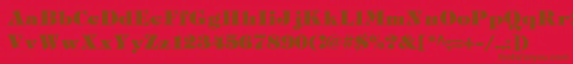 TiffHeavy Font – Brown Fonts on Red Background