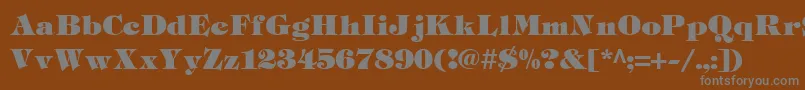 フォントTiffHeavy – 茶色の背景に灰色の文字
