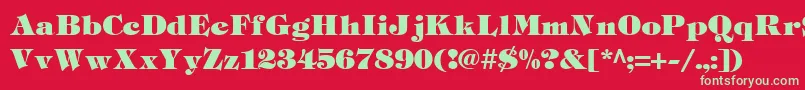 TiffHeavy Font – Green Fonts on Red Background