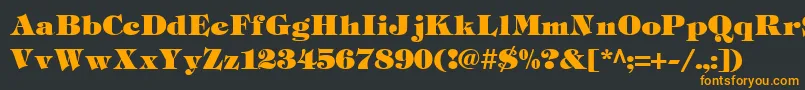 フォントTiffHeavy – 黒い背景にオレンジの文字