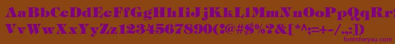 TiffHeavy-fontti – violetit fontit ruskealla taustalla