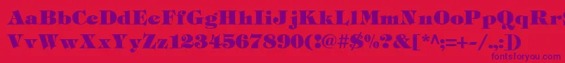 TiffHeavy-fontti – violetit fontit punaisella taustalla