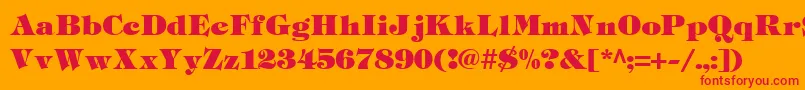 TiffHeavy Font – Red Fonts on Orange Background