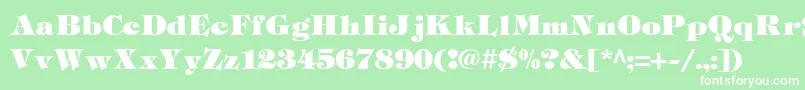 TiffHeavy Font – White Fonts on Green Background