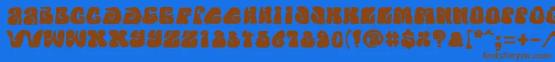 PfpsychedeliaFarout Font – Brown Fonts on Blue Background