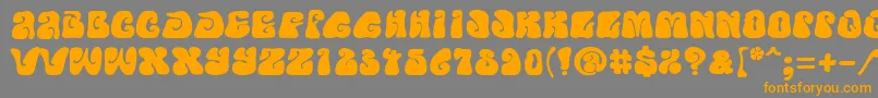 Подробнее о шрифте PfpsychedeliaFarout Шрифт PfpsychedeliaFarout – оранжевые шрифты на сером фоне