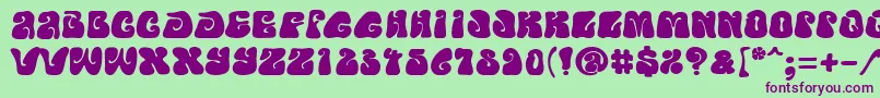 PfpsychedeliaFarout Font – Purple Fonts on Green Background