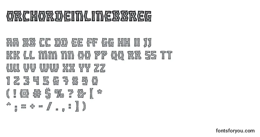 Шрифт OrchordeinlinebbReg – алфавит, цифры, специальные символы
