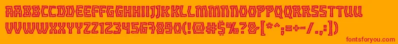 OrchordeinlinebbReg Font – Red Fonts on Orange Background