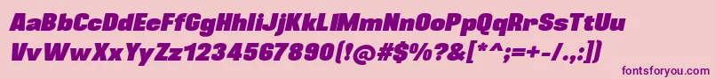 フォントBlackplotanItalic – ピンクの背景に紫のフォント