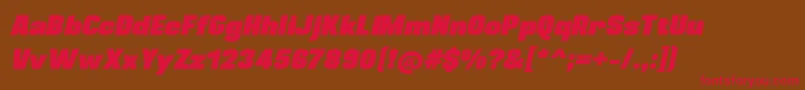 Fonte BlackplotanItalic – fontes vermelhas em um fundo marrom