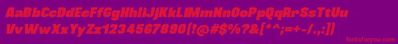 Fonte BlackplotanItalic – fontes vermelhas em um fundo violeta