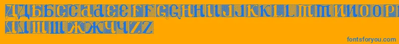 Csar2dv-Schriftart – Blaue Schriften auf orangefarbenem Hintergrund