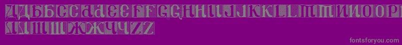 フォントCsar2dv – 紫の背景に灰色の文字