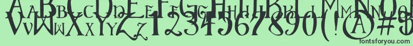 ElementaryGothicScaled Font – Black Fonts on Green Background
