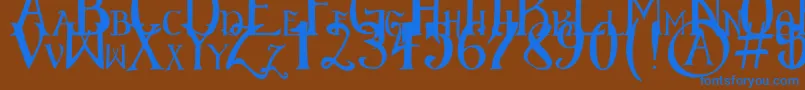 ElementaryGothicScaled Font – Blue Fonts on Brown Background
