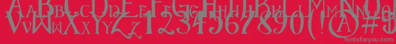 ElementaryGothicScaled Font – Gray Fonts on Red Background