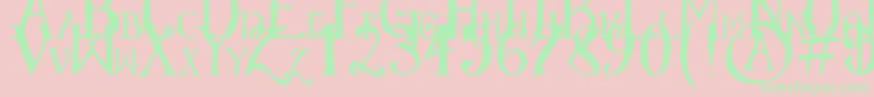 ElementaryGothicScaled Font – Green Fonts on Pink Background