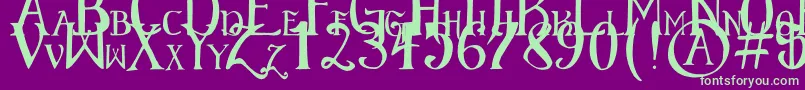 ElementaryGothicScaled Font – Green Fonts on Purple Background