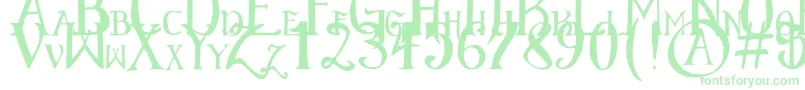 ElementaryGothicScaled-Schriftart – Grüne Schriften auf weißem Hintergrund