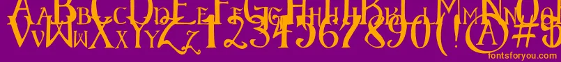 ElementaryGothicScaled Font – Orange Fonts on Purple Background