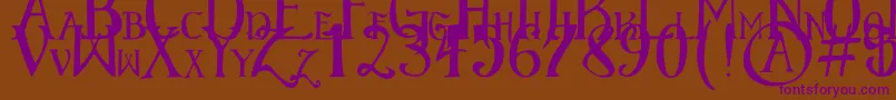 ElementaryGothicScaled-Schriftart – Violette Schriften auf braunem Hintergrund