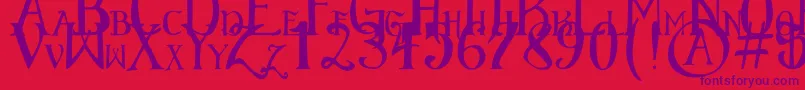 ElementaryGothicScaled Font – Purple Fonts on Red Background