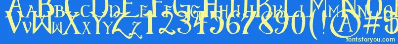 ElementaryGothicScaled Font – Yellow Fonts on Blue Background