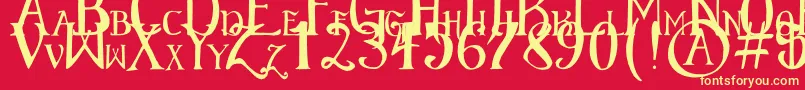 ElementaryGothicScaled Font – Yellow Fonts on Red Background