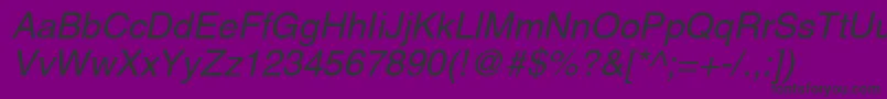 AgHelveticaItalic Font – Black Fonts on Purple Background
