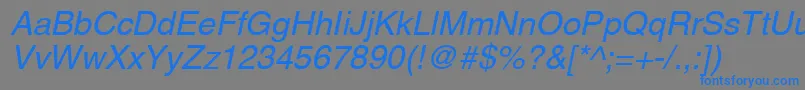 AgHelveticaItalic-Schriftart – Blaue Schriften auf grauem Hintergrund