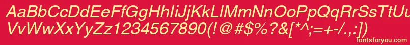 AgHelveticaItalic Font – Yellow Fonts on Red Background