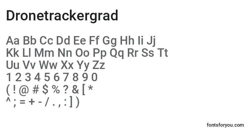 A fonte Dronetrackergrad – alfabeto, números, caracteres especiais