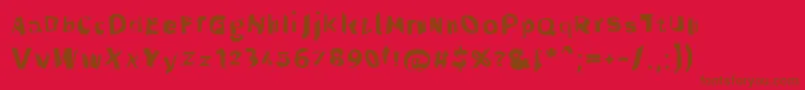 Throughtheblackwide Font – Brown Fonts on Red Background